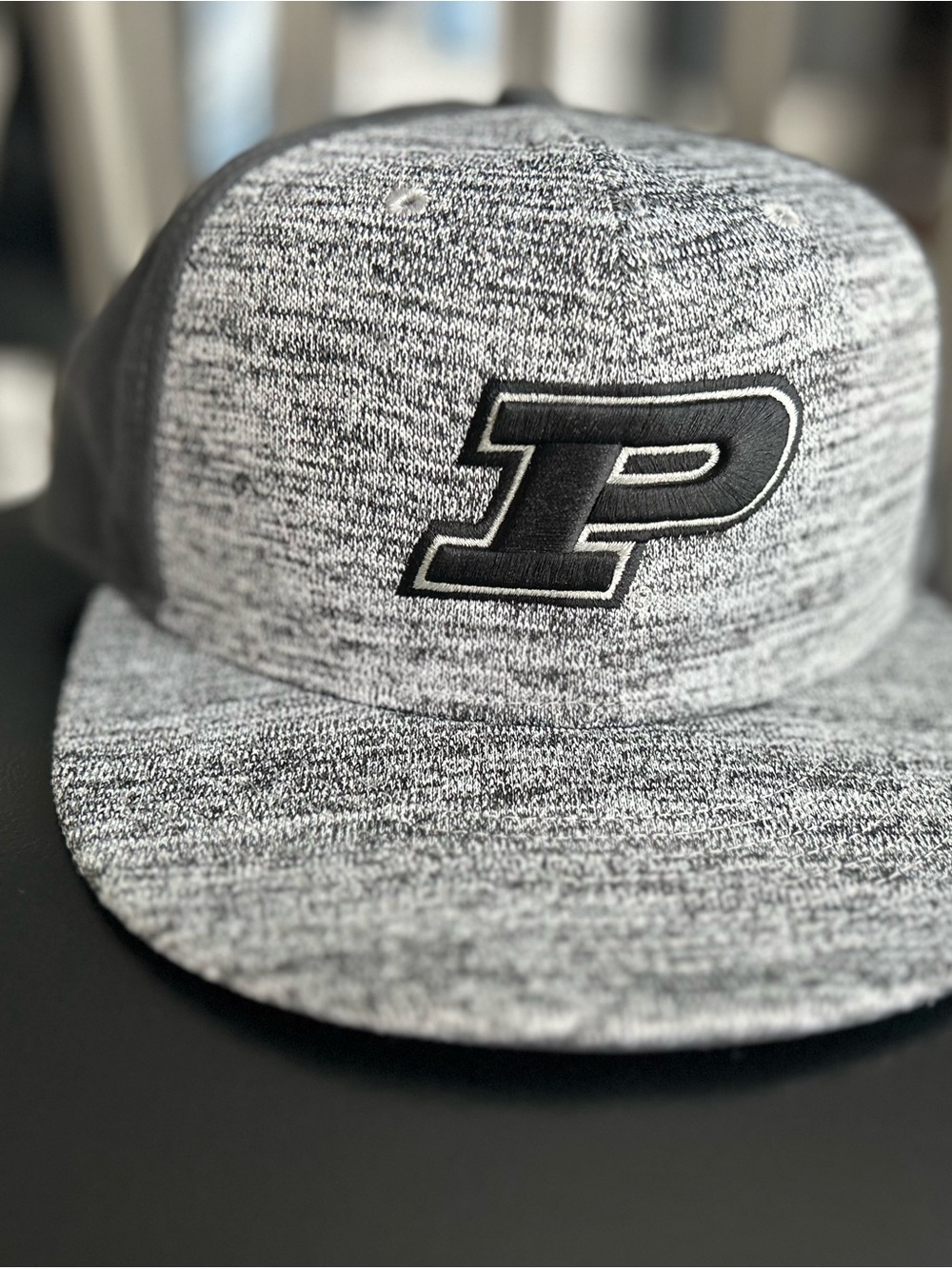 Nike True SnapBack Gray and Black Purdue P Snapback Hat